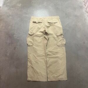 Y2K no boundaries mens tan cargo pants wide leg skater utility baggy 38
